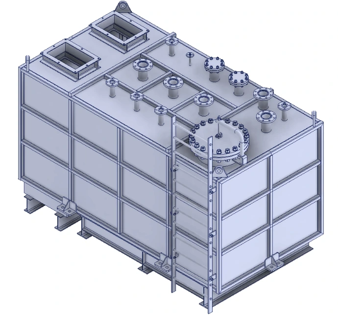 Glycol Mixture Tank nach ASME SEC.VIII.DIV.1 für Kraftwerk in Usbekistan – Behälterkonstruktion Lohmann Engineering