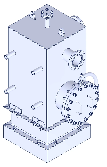 Glycol Drain Pot nach ASME SEC.VIII.DIV.1 für Kraftwerk in Usbekistan – Behälterkonstruktion Lohmann Engineering