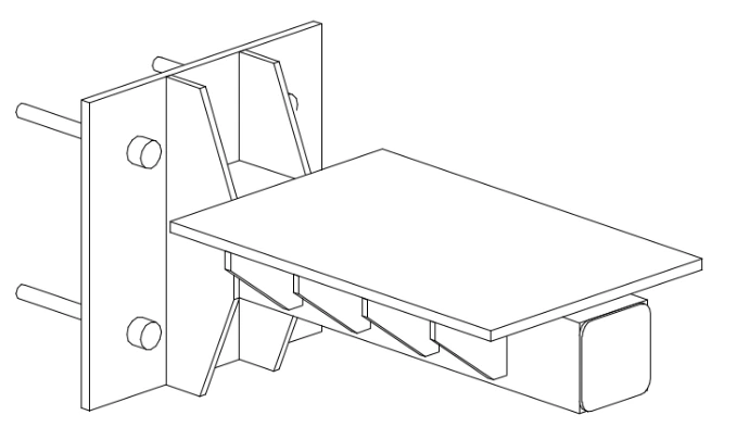 Konstruktionszeichnung Rohrhalterung Sekundärstahlbau – Kraftwerk Lohmann Engineering
